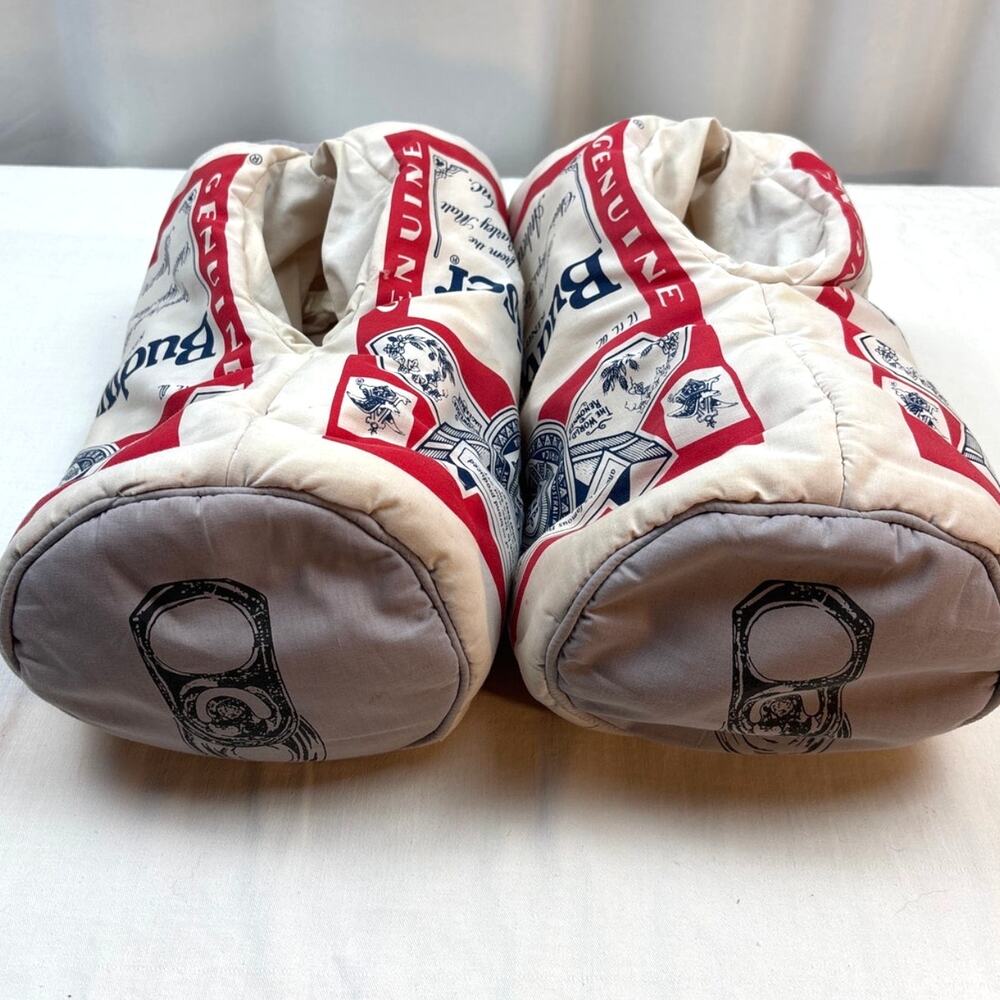 Vintage 1990s Budweiser Bud King of Beers Can Slippers Size Large/Extra Large